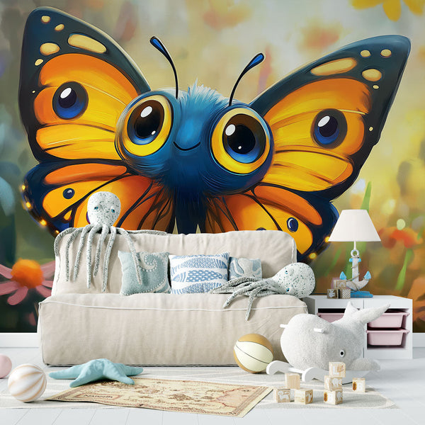 Colorful butterfly wallpaper | Smiling illustration with bright wings