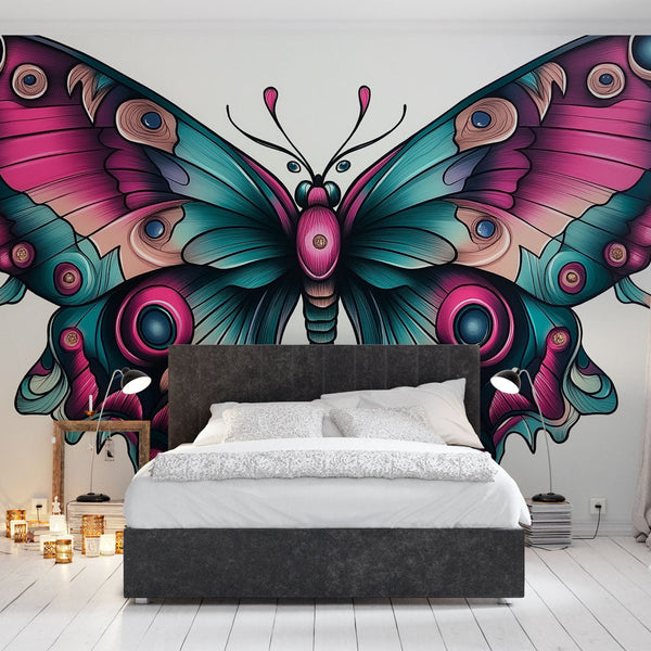 Colourful Butterfly Wallpaper | Vibrant Graphic Butterfly