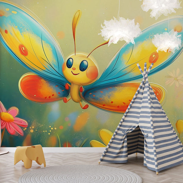 Colourful Butterfly Wallpaper | Joyful Blue and Orange Wings