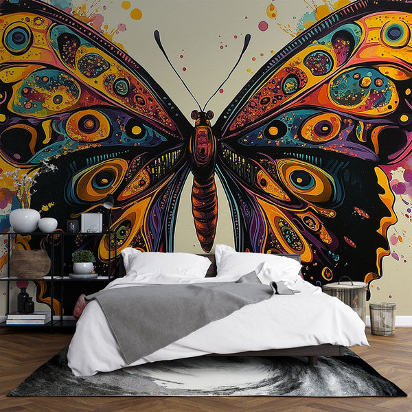 Stylized Colorful Butterfly Wallpaper | Splash Wall Mural
