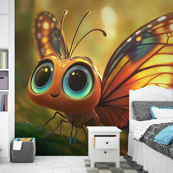 Smiling Butterfly Wallpaper | Enchanted Wings Wall Mural
