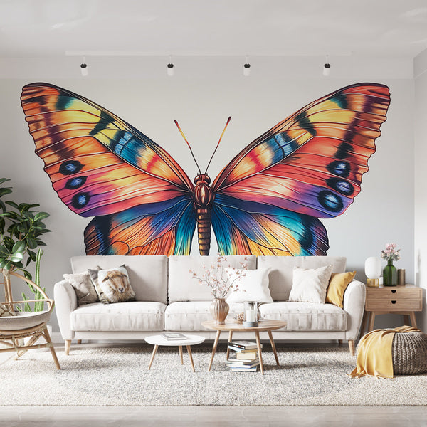 Multicolor Butterfly Wallpaper | Vibrant Natural Wall Mural