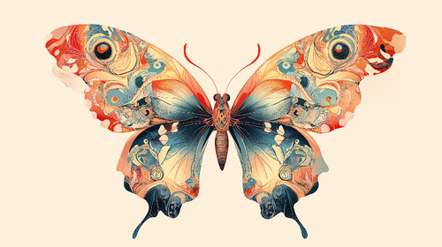 Abstract Butterfly Wallpaper | Colorful Artistic Pattern Mural