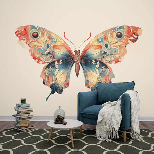 Abstract Butterfly Wallpaper | Colorful Artistic Pattern Mural