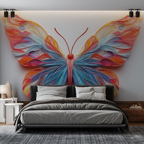 Butterfly Wallpaper | Colourful Artistic Relief Design