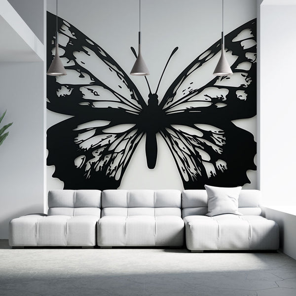 Butterfly Wallpaper | Elegant Black Metal Silhouette