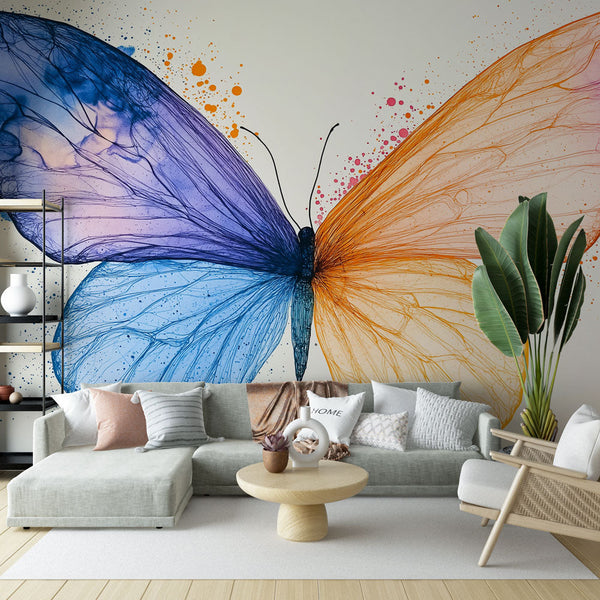 Butterfly Wallpaper | Artistic Illustration in Vivid Colors