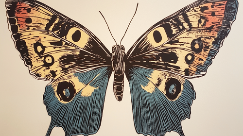 Artistic Butterfly Wallpaper | Stylized Colorful Wings Mural