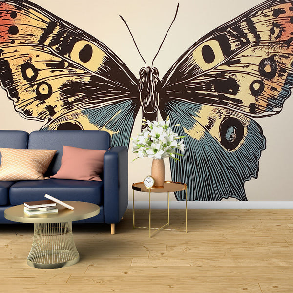 Artistic Butterfly Wallpaper | Stylized Colorful Wings Mural