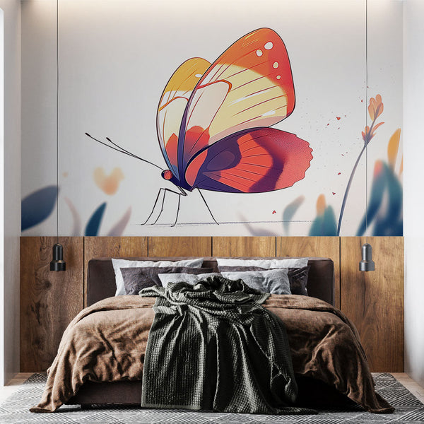 Butterfly Wallpaper | Colourful Delicate Butterfly Illustration