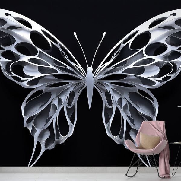 Modern Butterfly Wallpaper | Elegant 3D Relief Wall Mural