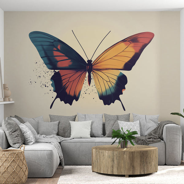 Splashed Butterfly Wallpaper | Artistic Vivid Wall Mural