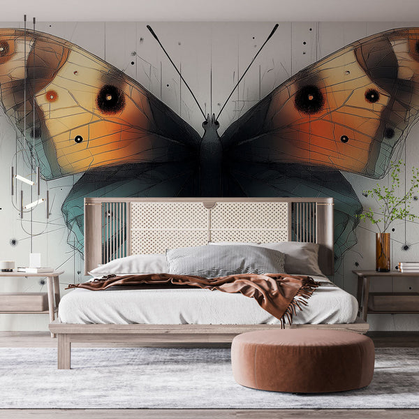 Butterfly Wallpaper | Artistic Motif in Vivid Colours