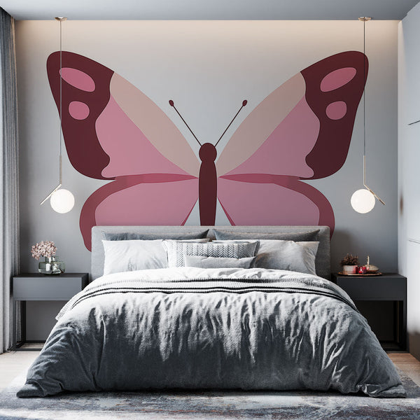 Butterfly wallpaper | Colorful pink butterfly on white ground
