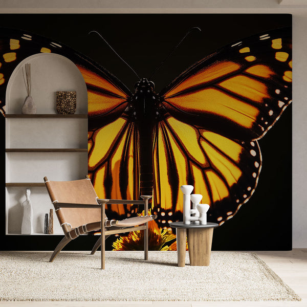 Butterfly Wallpaper | Motif with Orange and Black Wings