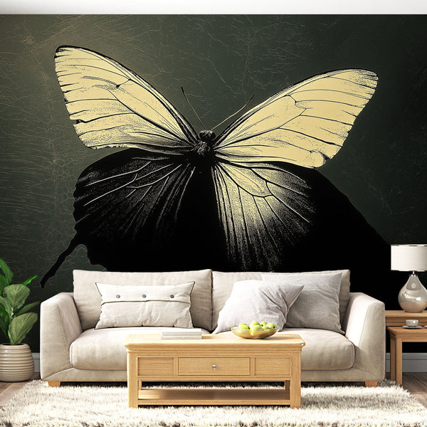 Butterfly Wallpaper | Elegant Gold on Dark Background