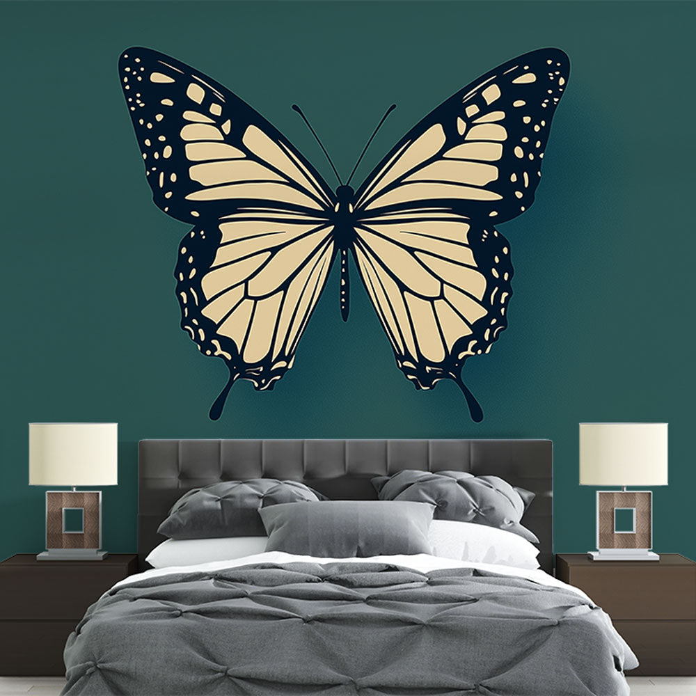 Butterfly Wallpaper | Elegant Butterfly Motif on Green