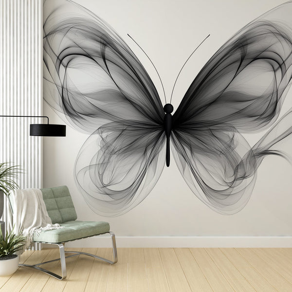 Black Butterfly Wallpaper | Stylized Black White Nuances