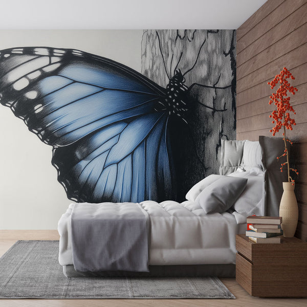 Butterfly Wallpaper | Realistic Blue Butterfly on Texture