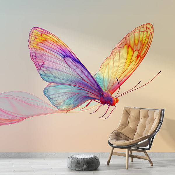 Translucent Butterfly Wallpaper | Pastel Wings Wall Mural