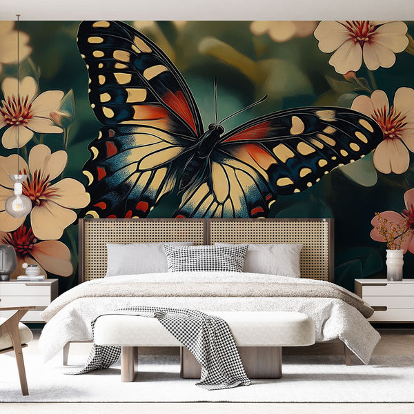 Butterfly Wallpaper | Colorful Insect on Delicate Flowers
