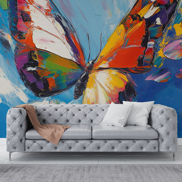 Butterfly Wallpaper | Vivid Butterfly on Radiant Blue Background