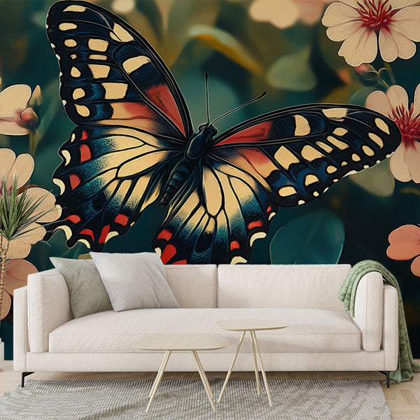Butterfly Wallpaper | Colorful Insect on Delicate Floral