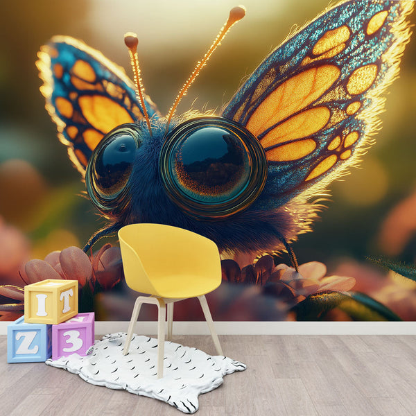Butterfly Wallpaper | Colorful Insect on Bright Floral