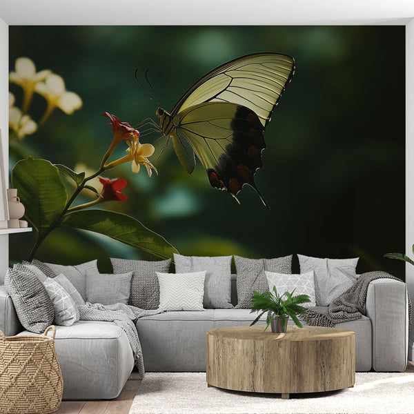 Butterfly Wallpaper | Delicate Insect on Colorful Flowers