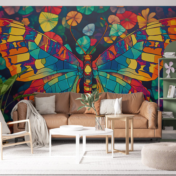 Butterfly Wallpaper | Multicolour Butterfly on Floral