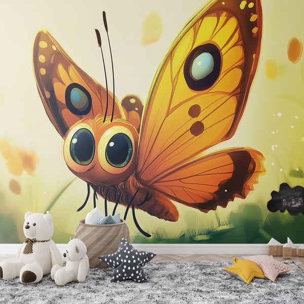 Butterfly Wallpaper | Orange Butterfly with Expressive Eyes