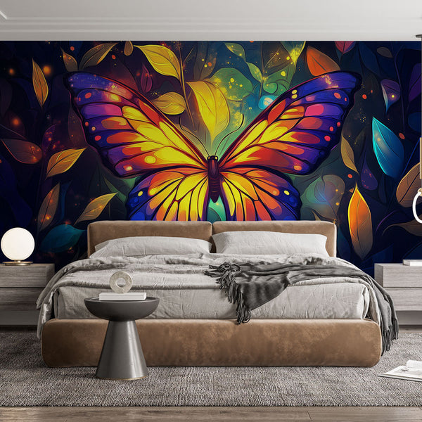 Butterfly Wallpaper | Vivid Butterfly Among Lush Foliage