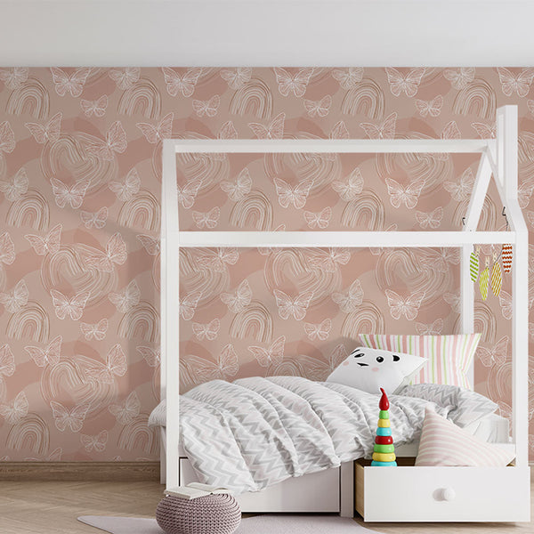 Butterfly Wallpaper | Butterflies and Rainbows on Pink