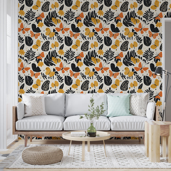 Butterfly Foliage Wallpaper | Colorful Butterflies Wall Mural