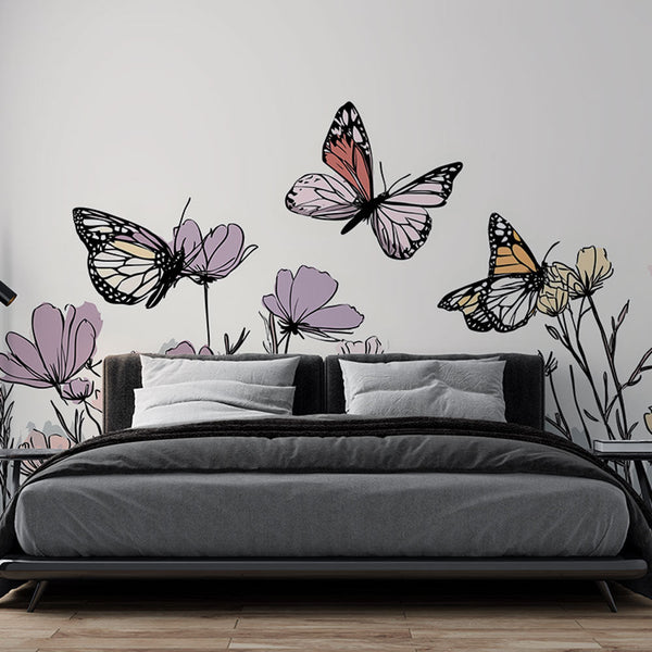 Butterfly Wallpaper | Soft Butterflies Above Fine Flowers