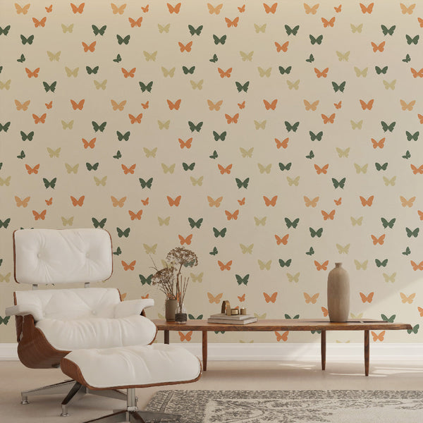 Butterfly Wallpaper | Soft Pastel Wings on a Light Background