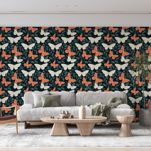 Butterfly Wallpaper | Colourful Butterflies on Dark Ground
