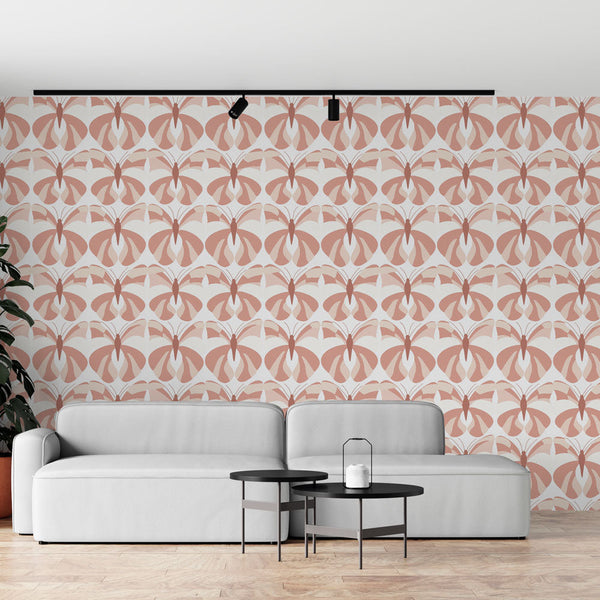 Butterfly Wallpaper | Pink and White Butterflies Wall Mural