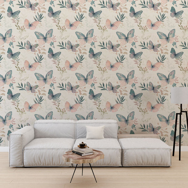 Butterfly Wallpaper | Butterflies and Pastel Foliage