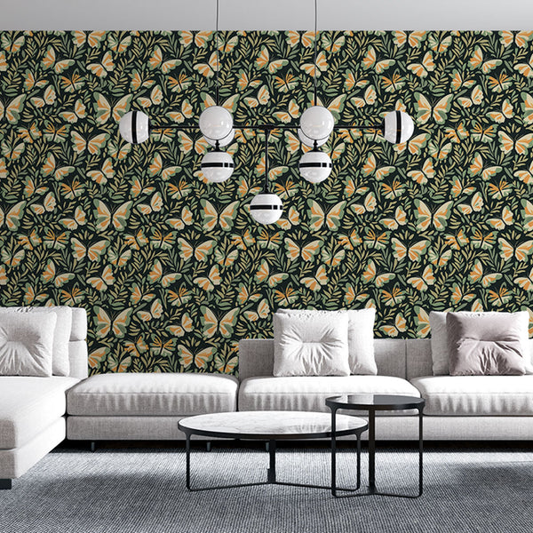 Butterfly Wallpaper | Small Colourful Butterflies, Dark Wall Mural
