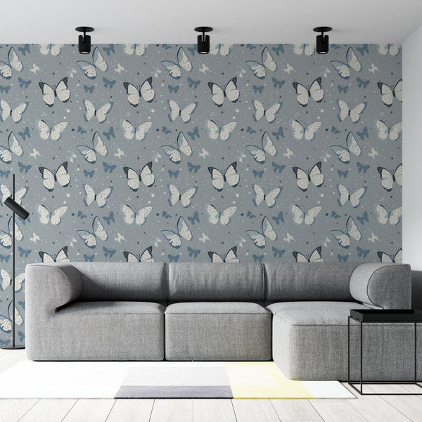 Butterfly Wallpaper | Delicate Motifs on a Soft Grey Ground