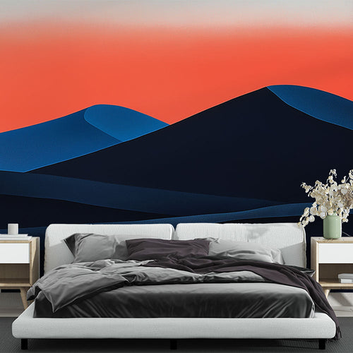 Abstract wallpaper in blue and red