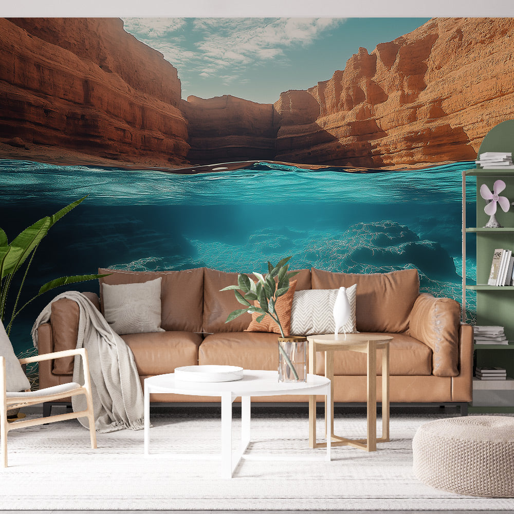 Underwater Gorge Wallpaper | Aquatic Reflections Wall Mural