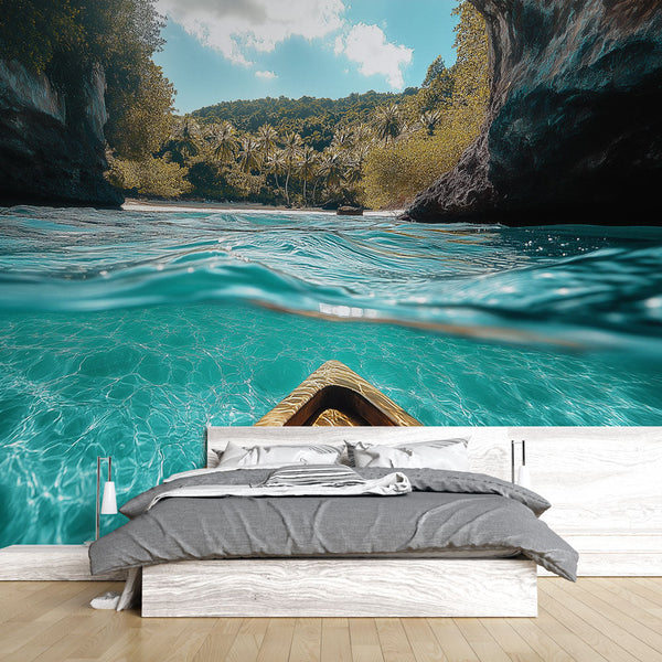 Tropical Escape Wall Mural | Turquoise Cove Wallpaper
