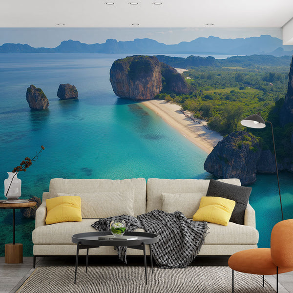 Thai seascape wallpaper | Tranquil beach wall mural