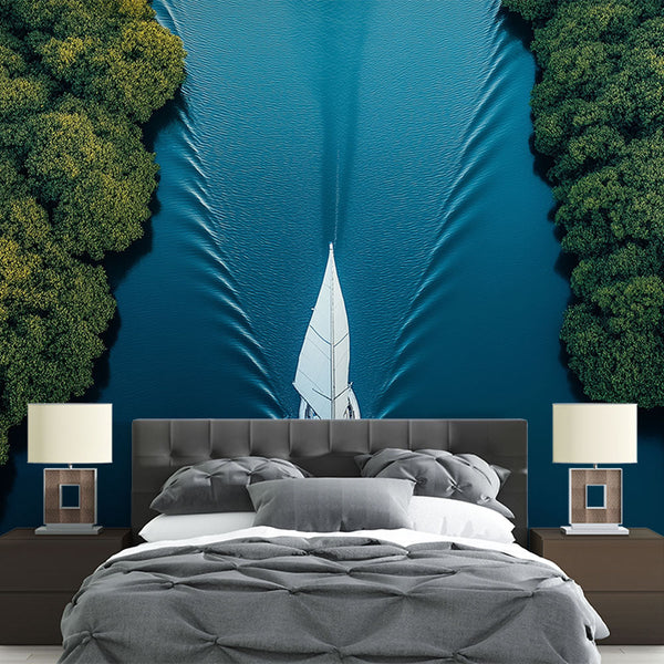 Sailboat Mangrove Wallpaper | Tropical Seascape Wall Mural