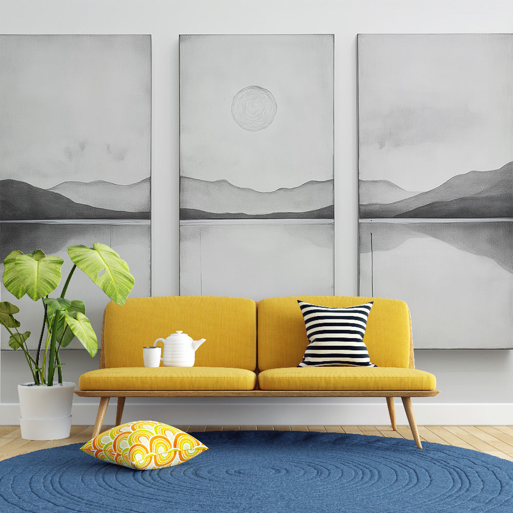 Minimalist Landscape Wallpaper | Black White Water Reflection