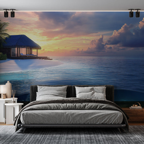 Coral Reef Sunset Wallpaper | Beach Wall Mural
