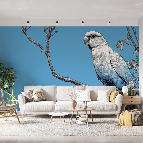 Parrot Wallpaper | Elegant Parrot Perched on a Branch