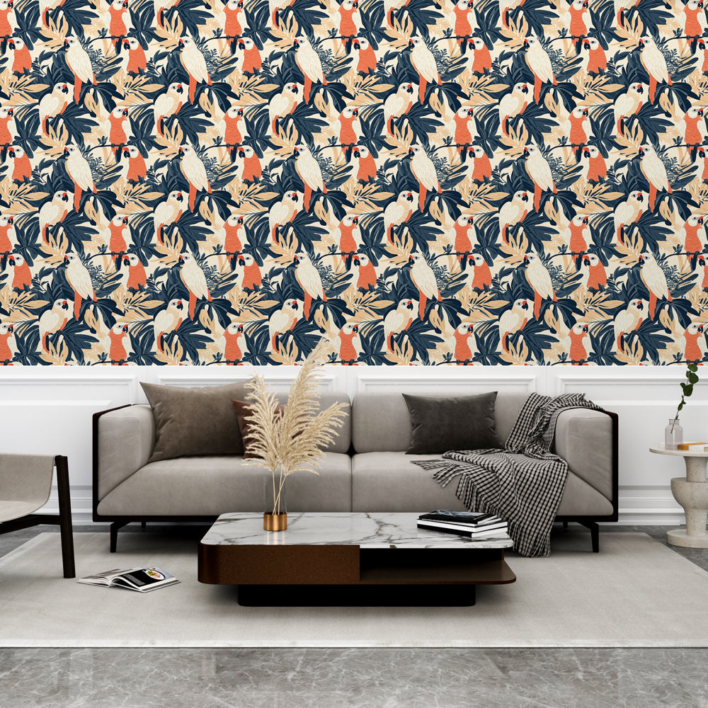Parrot Wallpaper | Colorful Birds on Tropical Foliage